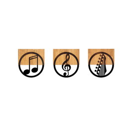 Wallity Just Music - 334 Accesorio Decorativo de Pared Negro y Nogal